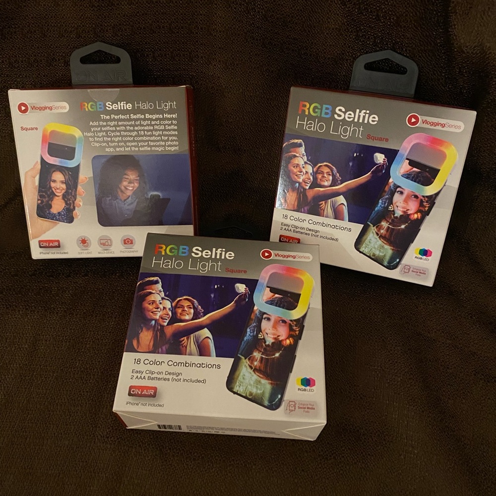 On Air Mini Mobile Selfie Light - (2/$10 Deal) Heart or Square Shape
